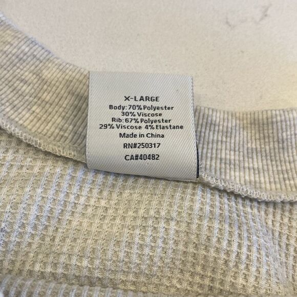 Varley Waffle Knit light grey pull over crew Sweat Shirt Size XL - Picture 5 of 10